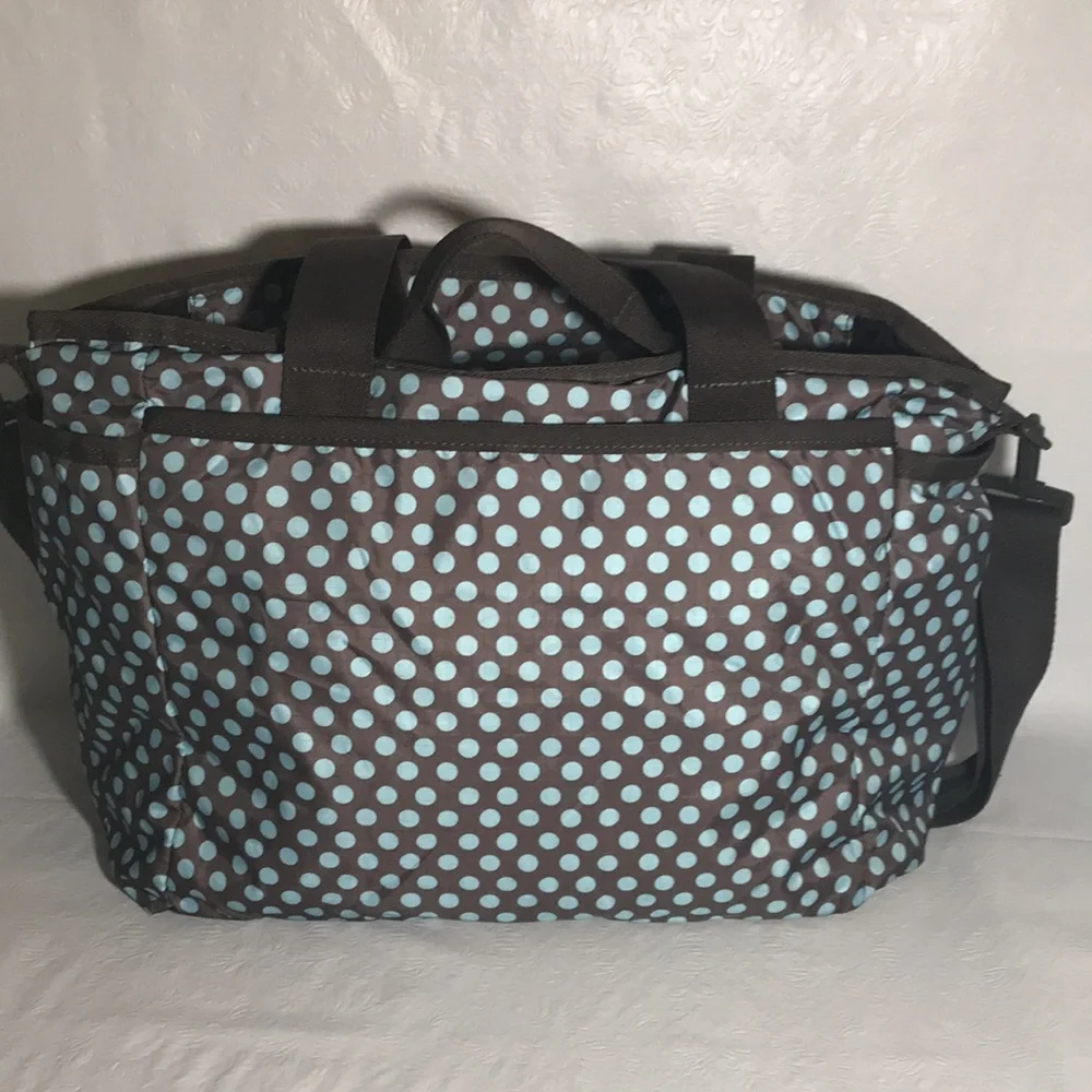 LeSportsac Brand Polka Dot Brown & Baby Blue Bag Purse